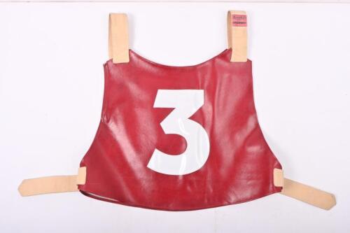 SPEEDWAY BIB: A reproduction 'Kangaroo' vinyl speedway racing bib by Loaders products with #3 to reverse
