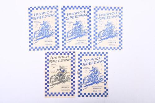 IPSWICH SPEEDWAY: A collection of five official programmes from Ipswich Speedway events, 1955 & 1956.