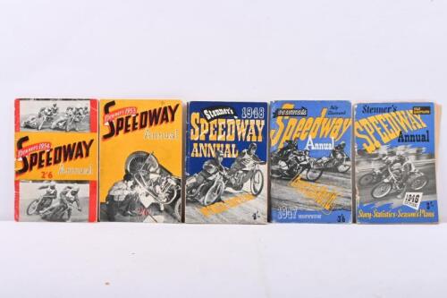 STENNERS ANNUAL: A collection of five Stenners Speedway Annuals including editions 1946, 1947, 1948, 1953 & 1954.