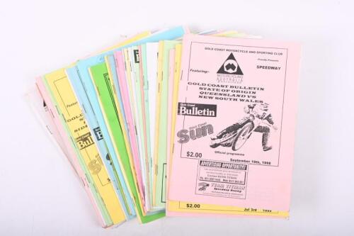 QLD VS NSW: A Large collection of c1990s Speedway 'State of Origin' QLD VS NSW race programmes.
