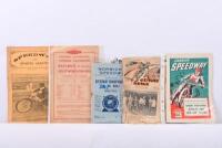BRITISH SPEEDWAY: A collection of five British Speedway ephemera&nbsp;items including Speedway News Vol 1 No 6 1933, Norwich 1959&nbsp;& Cardiff 1952, & Speedway News 1930 No.8.