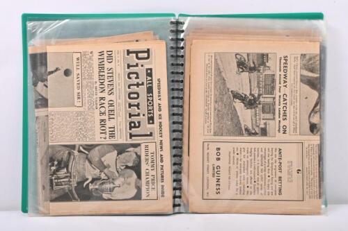 SPORTING PICTORIAL: A A4 display folder housing a collection of 1940s Sporting Pictorial newspapers which include various stories on Speedway.