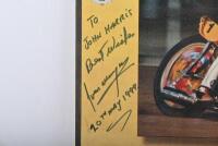IVAN MAUGER: A poster featuring Ivan Mauger at Alexandra Park speedway Auckland 1986 personally signed and inscribed to John Harris by Mauger. 40.5cm wide, 29cm high. - 2