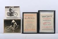 SPEEDWAY EMPHEMERA: 3 framed photographs + 1 unframed including photo personally signed and inscribed&nbsp;by Ron Bainbridge, Garry Hay photo framed & 2 speedway programmes