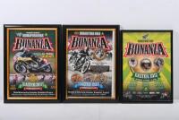 BROADFORD BONANZA: Three framed modern Broadford Bonanza posters/flyers. A4 sized frames.&nbsp;