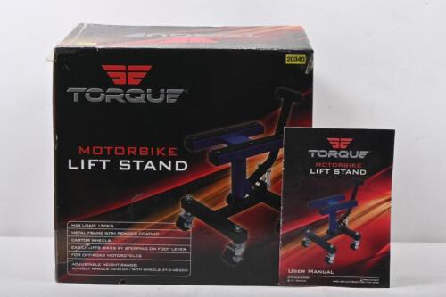 MOTORBIKE LIFT STAND: A brand new boxed Motorbike lift stand by Torque.