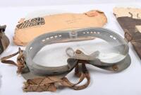 GOGGLES: Two original pairs of speedway goggles with 'Eyeshields, Anti-Gas MK 2 & MK3 lenses in envelope. - 3