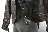 CYCLING JACKET: An early small sized cycling brown leather jacket, lined. - 2