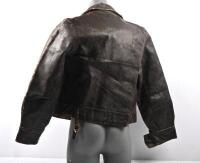 CYCLING JACKET: An early small sized cycling brown leather jacket, lined. - 3