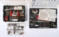PARTS: A collection of misc motorcycle parts contained witthin&nbsp;three&nbsp;containers as photographed.