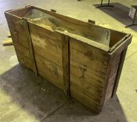 WINDSCREEN: A rare used circa 1950/60s curved glass windscreen, believed to be for a&nbsp;Alfa Romeo Giulietta Sprint Speciale, with accompanying period timber crate stamped to one side 'Alfa Romeo Catania' with logo below (Updated Listing) - 5