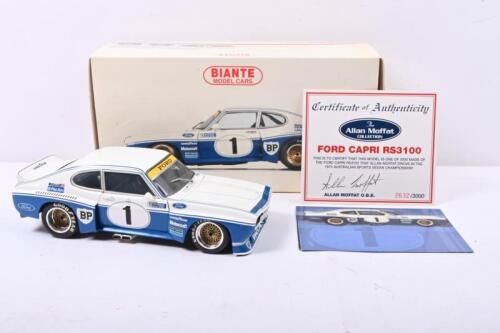 MOFFAT: A 1:18 scale Ford Capri RS3100 as raced in 1975 Australian Sports Sedan Championship by Alan Moffat Racing. Biante Models (Item No.183 758001)