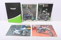 MOTORCYCLE BROCHURES: A collection of Motorcycle brochures including Kawasaki & Suzuki. Includes Kawasaki Z400 & Z900. Kawasaki Racing Team 2003 Moto Gp guide book. Suzuki RG250T & DR6000S brochures.&nbsp;
