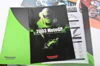 MOTORCYCLE BROCHURES: A collection of Motorcycle brochures including Kawasaki & Suzuki. Includes Kawasaki Z400 & Z900. Kawasaki Racing Team 2003 Moto Gp guide book. Suzuki RG250T & DR6000S brochures.&nbsp; - 5