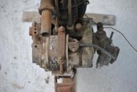 ENGINE: A small single cylinder motorcycle engine on stand with affixed Amil carbie, flywheel and magneto [Location: Birregurra] - 5