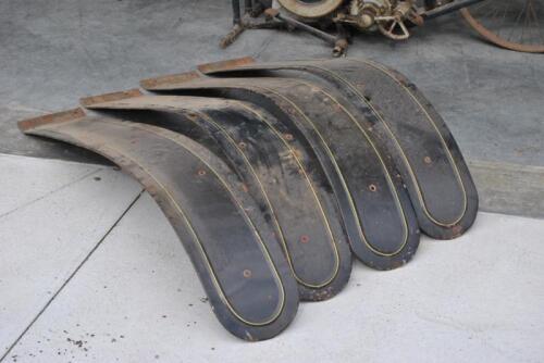 MUDGUARDS: Four pressed metal front mudguards for early commercial vehicles [Location: Birregurra]