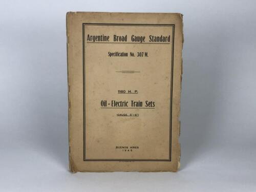 ARGENTINE BROAD GAUGE STANDARD BLUEPRINTS: A set of 1945 (Buenos Aires) blueprints for Oil-Electric Train Sets 1160 H.H Gauge 5'-6"