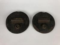 WWII HEADLIGHT COVERS: A pair of black WWII headlight covers