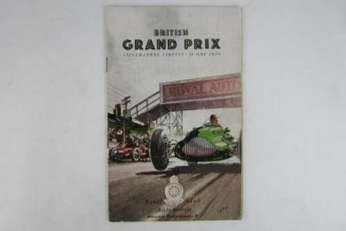 BRITISH GRAND PRIX: A superb 1949 British Grand Prix Programme signed by Graffenreid, Villoresi, Chiron, Salvadori, Gerard.