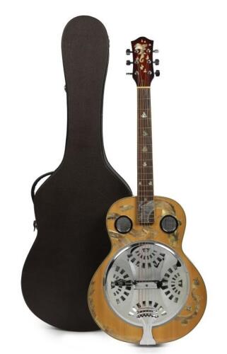An Antonio Tsai steel resonator dragon inlay semi electric&nbsp;guitar