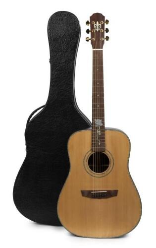 An Antonio Tsai mother of pearl acoustic inlay guitar with a&nbsp;Rose on the fret board