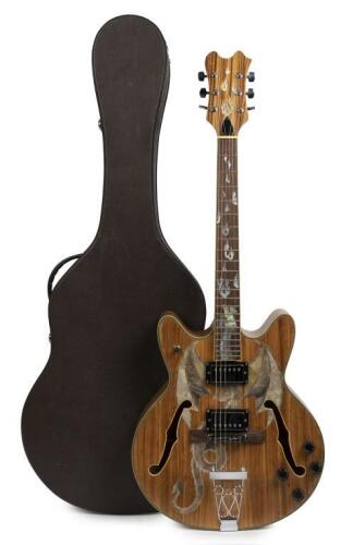 An Antonio Tsai semi acoustic&nbsp;inlay guitar, this customized hollow body accompanies a dragon design that surrounds&nbsp;the body