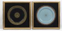 Two framed Versace&nbsp;plates by Rosenthal porcelain&nbsp;including 'Platzteller Versace Gold Baroque' Dekor No. 105071 & 'Ikarus Russian Dream Platzteller' Dekor No. 105071. Each plate measures 30cm in diameter. Frames measure 44cm wide, 43.5cm high.