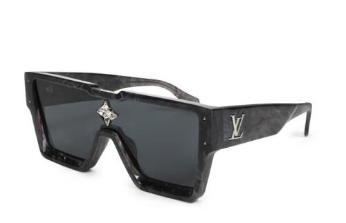 A pair of Louis Vuitton Grey&nbsp;Marble 'Cyclone' sunglasses with box with 'T.M' personalisation.&nbsp;