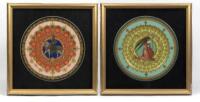 Two framed Versace&nbsp;plates by Rosenthal 'Studio-linie Germany' porcelain dinner plates, Each measures 31cm in diameter. 1995&nbsp;& 1996&nbsp;'Christmas with Versace' editions.&nbsp;Frame measures 44cm wide, 43.5cm high.