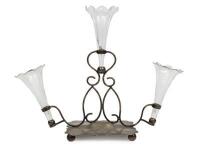 A Victorian&nbsp;sheffield plate and glass epergne, 27.5cm high