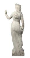 A large marble sculpture of a female maiden, believed to be Persephone, base signed indistinctly 'Coriher', 148cm high, 58cm wide - 2