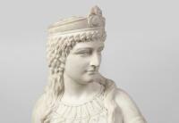 A large marble sculpture of a female maiden, believed to be Persephone, base signed indistinctly 'Coriher', 148cm high, 58cm wide - 3
