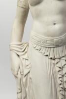A large marble sculpture of a female maiden, believed to be Persephone, base signed indistinctly 'Coriher', 148cm high, 58cm wide - 5