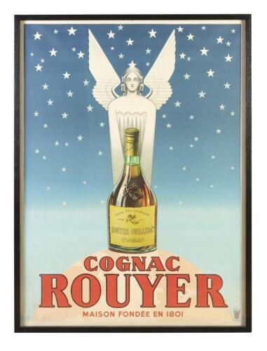 A 1940s original Cognac 'Rouyer&nbsp;Guillet&nbsp;& Co' poster, 157cm high, 116cm wide.