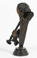 A modern&nbsp;brass bust of a trumpet playing musician by Metropolitan Galleries Inc.,&nbsp;56cm high - 2
