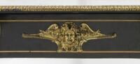 A late 19th century French gilt-bronze mounted brass-inlaid and ebonised 'Boulle' marquetry bureau plat,75cm high, 142.5 wide, 80cm deep - 4