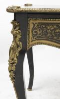 A late 19th century French gilt-bronze mounted brass-inlaid and ebonised 'Boulle' marquetry bureau plat,75cm high, 142.5 wide, 80cm deep - 6