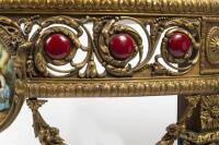 A Louis XVI style bronze and porcelain mounted demilune console,&nbsp;90cm high,119cm wide, 60cm deep - 3