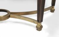 A Louis XVI style bronze and porcelain mounted demilune console,&nbsp;90cm high,119cm wide, 60cm deep - 4