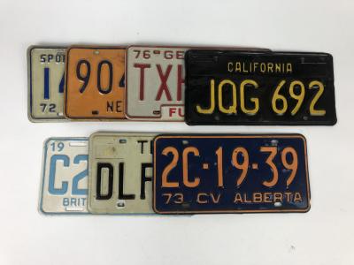 AMERICAN NUMBER PLATES: Seven United States of America number plates from various states including California, New York, Texas