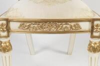 A pair of gilded neoclassical side chairs,beechwood hand carved structure with gold leaf ornament, 90cm high, 49cm wide - 3