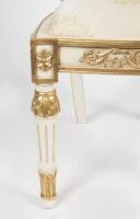 A pair of gilded neoclassical side chairs,beechwood hand carved structure with gold leaf ornament, 90cm high, 49cm wide - 4