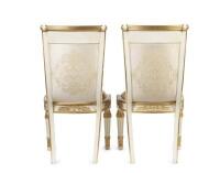 A pair of gilded neoclassical side chairs,beechwood hand carved structure with gold leaf ornament, 90cm high, 49cm wide - 5