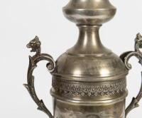 A large and impressive Austro Hungarian Silver hanukkan Menorah lamp, circa 1886-90, marked 800 fineness,&nbsp;77.5cm high - 4