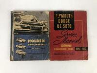 AUSTRALIAN WORKSHOP MANUALS: Three Australian Workshop Manuals. Holden FJ, Plymouth, Valiant manuals - 3