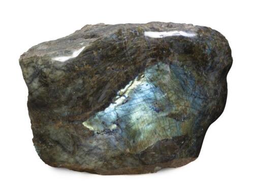 A large an impressive Labradorite boulder / Garden Seat ​​​​from ​​​Madagascar, 114kg