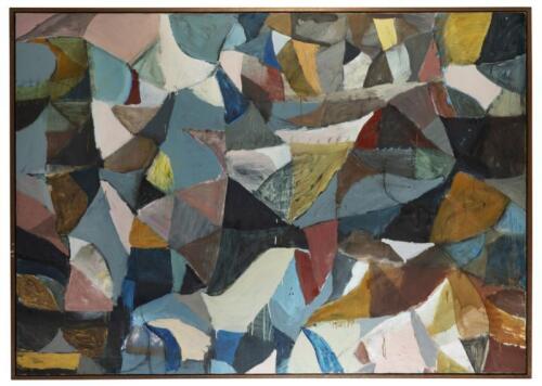 A large&nbsp;abstract&nbsp;painting oil on canvas, 170cm high, 240.5cm wide, framed, signed and inscribed by James Drinkwater (b. 1983 Newcastle) [SALEROOM NOTICE]