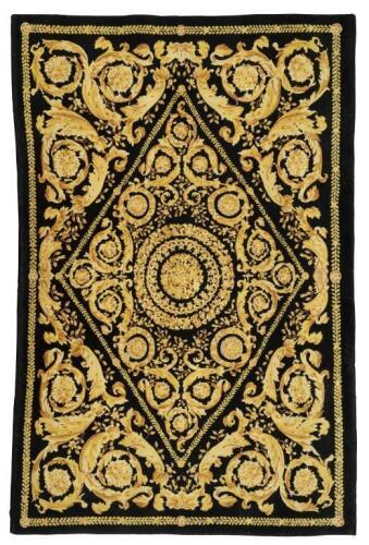 A fine Gianni Versace thick tapestry style rug&nbsp;from the 'Home Signature' series, label to reverse, 131cm wide, 201cm long