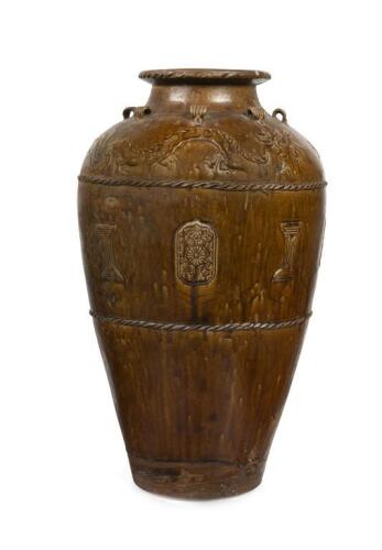 A large and decorative Chinese Ming Dynasty Martoban jar, 76.5cm
