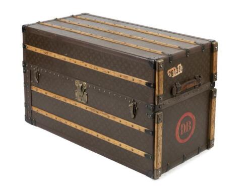 An early 20th century Louis Vuitton double wardrobe monogram steamer trunk, 65.5cm high, 113cm wide